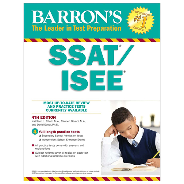 ssat/isee: high school entrance examinations 4th edition (barron's test prep)