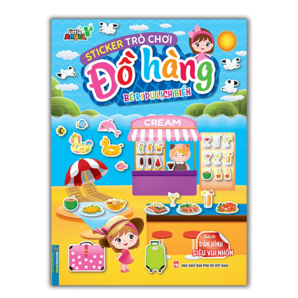 sticker trò chơi đồ hàng - bé đi du lịch biển