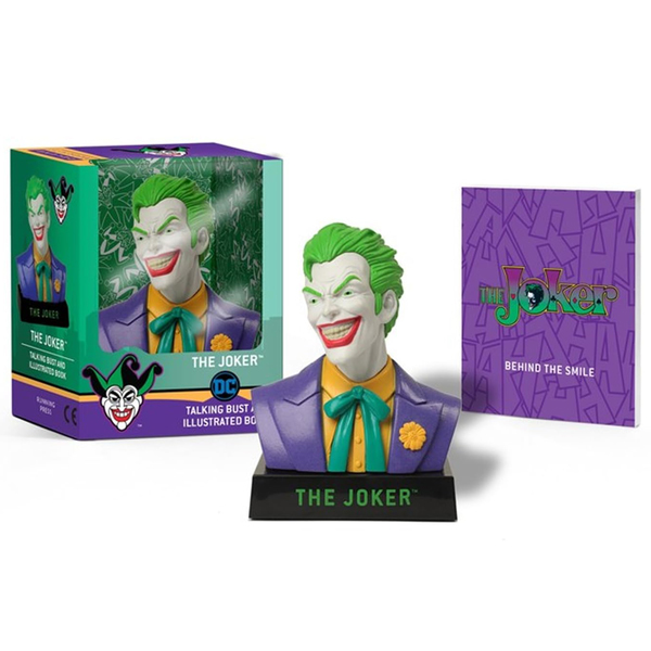 the joker talking bust and illustrated book