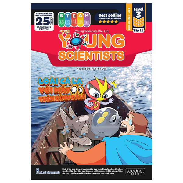 the young scientists - truyện tranh khoa học cho trẻ em - level 3 - tập 11 - loài cá lạ với mắt trên đỉnh đầu!