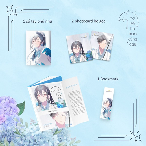 tớ sẽ trú mưa cùng cậu - bản đặc biệt - tặng kèm 1 bookmark + 2 photocard bo góc + 1 sổ tay