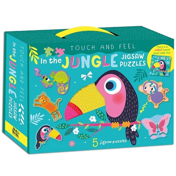 touch and feel jigsaw puzzles boxset - jungle (5 jigsaw puzzles)