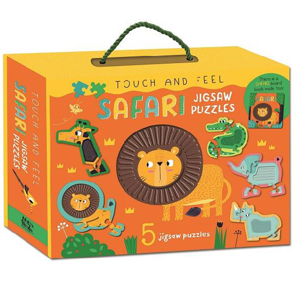 touch and feel jigsaw puzzles boxset - safari (5 jigsaw puzzles)