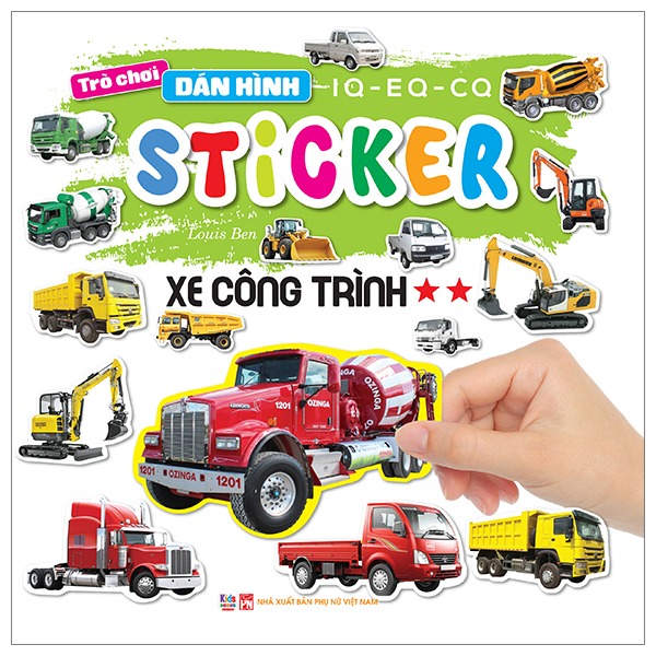 trò chơi dán hình iq-eq-cq - sticker - xe công trình - tập 2