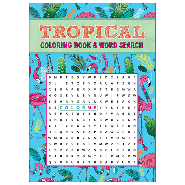 tropical coloring book & word search