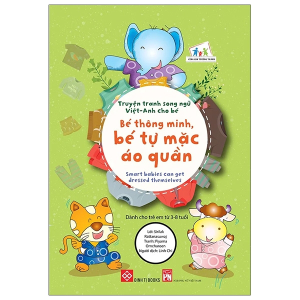 truyện tranh song ngữ việt - anh cho bé - smart babies can get dressed themselves - bé thông minh, bé tự mặc áo quần