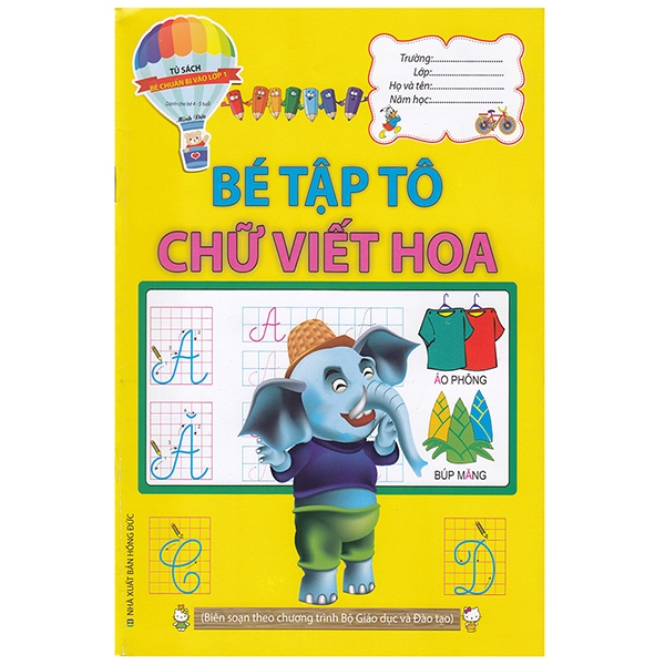 tủ sách bé chuẩn bị vào lớp 1 - bé tập tô chữ viết hoa