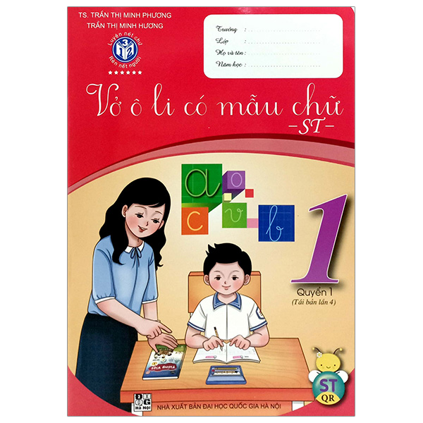 vở ô li có mẫu chữ 1 - quyển 1 (sáng tạo)