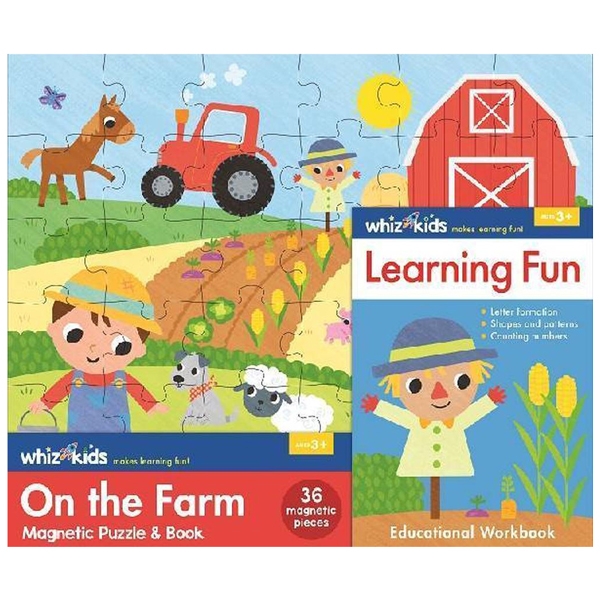 whiz kids magnetic puzzle and book - on the farm