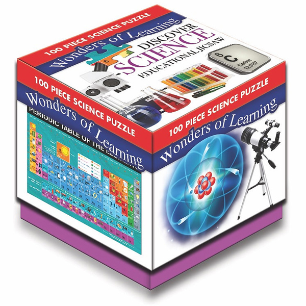 wonders of learning - 100 piece cube jigsaw puzzle - science - periodic table of the elements